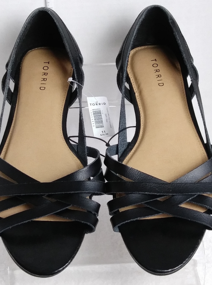 Torrid Flat Strappy Peep Toe Dorsay Sandals